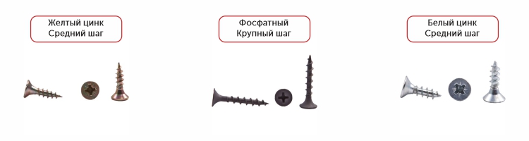 Виды саморезов используемых при сборке мебели